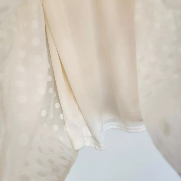 H&M HM POLKA DOT SHEER LIGHT BEIGE LONG SLEEVES SHORT BABYDOLL DRESS XS - Picture 9 of 11